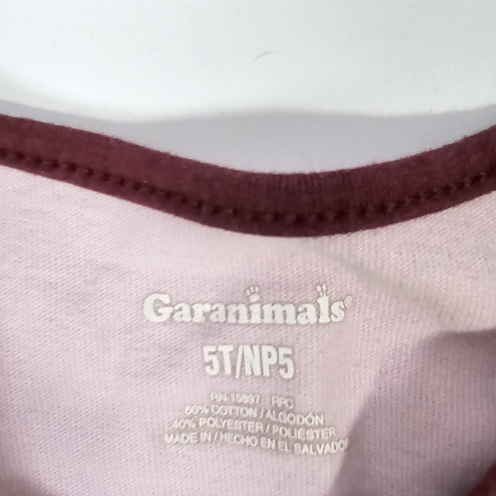 Garanimals Pink and‎ Maroon Floral Number Long Sleeve Tee - Picture 2 of 3